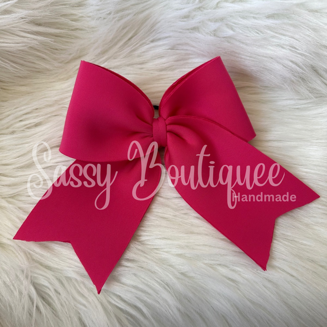 Hot pink puff cheerleader bow