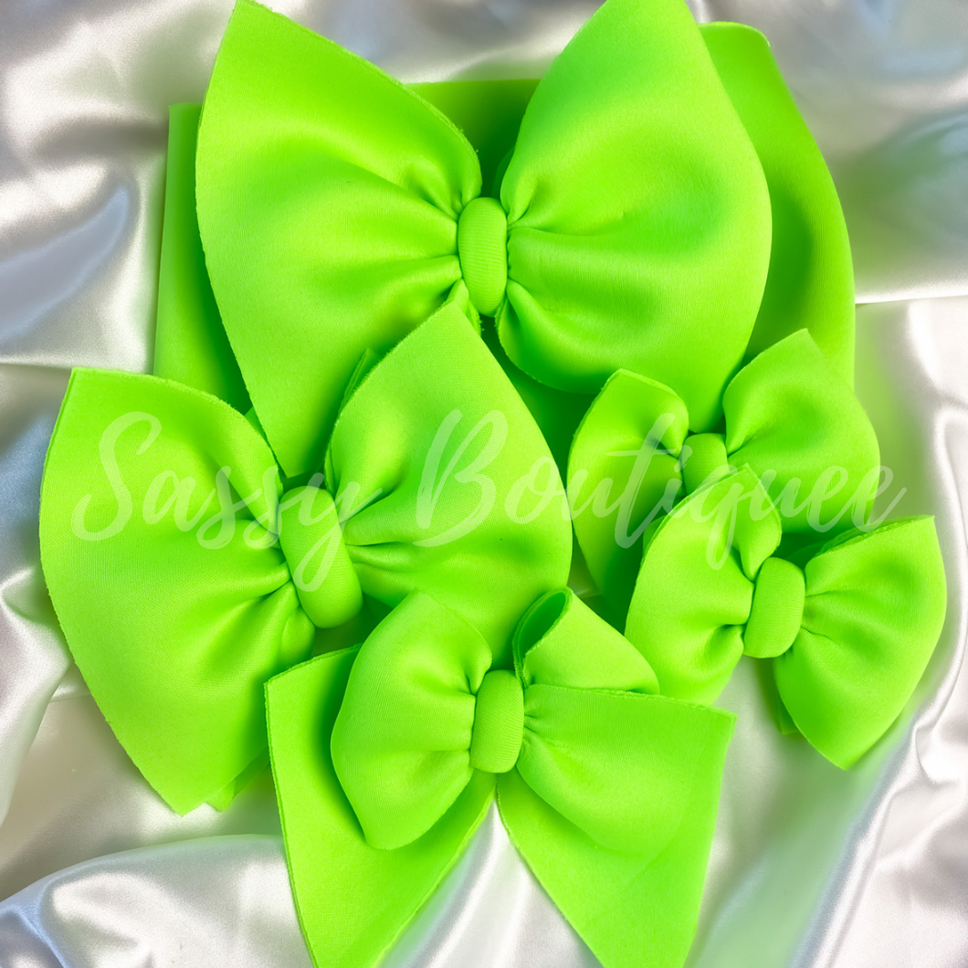 Neon Lime Green Puff Bow