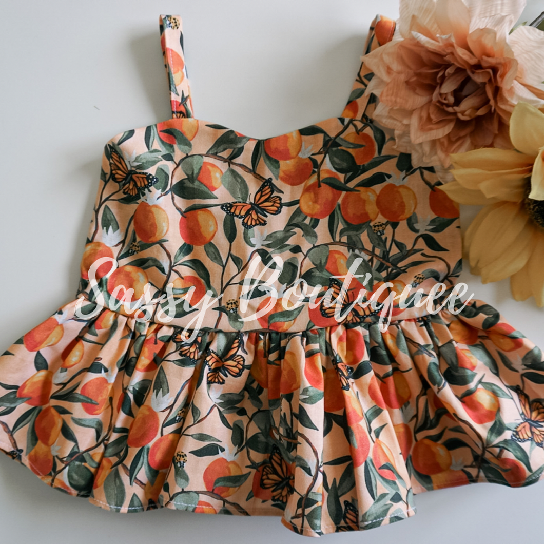 Garden Butterfly Peach Top