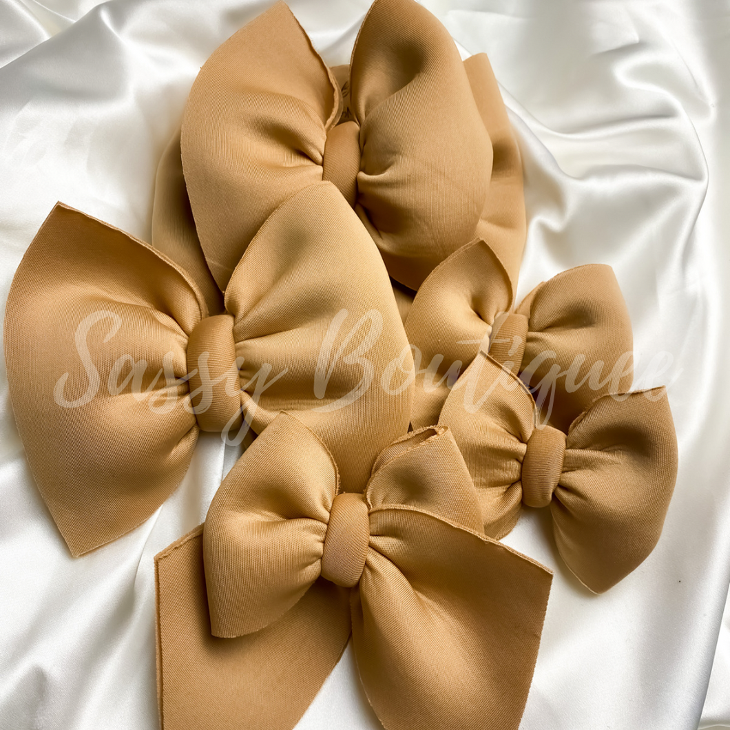 Tan Puff Bows