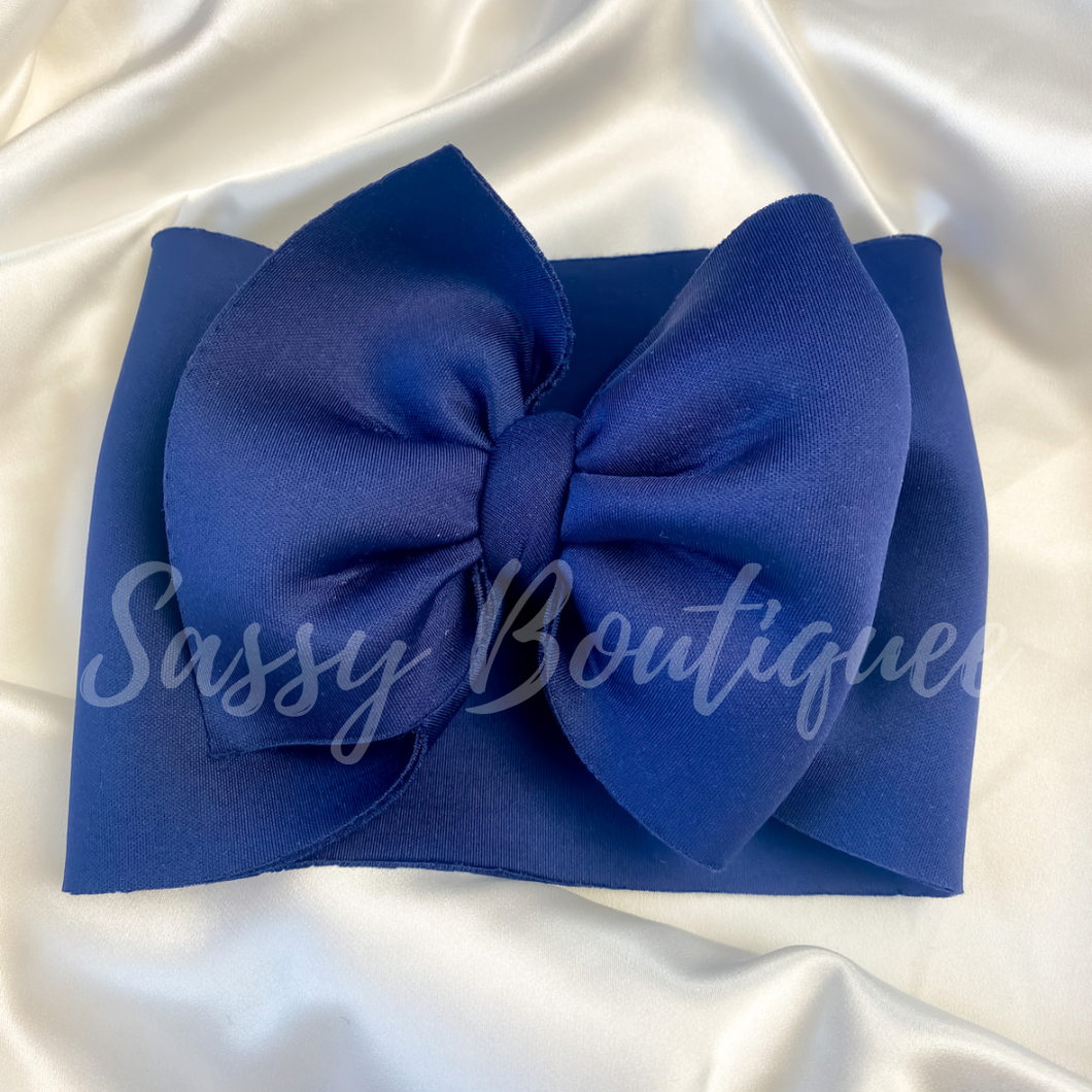 Navy Puff Headwrap