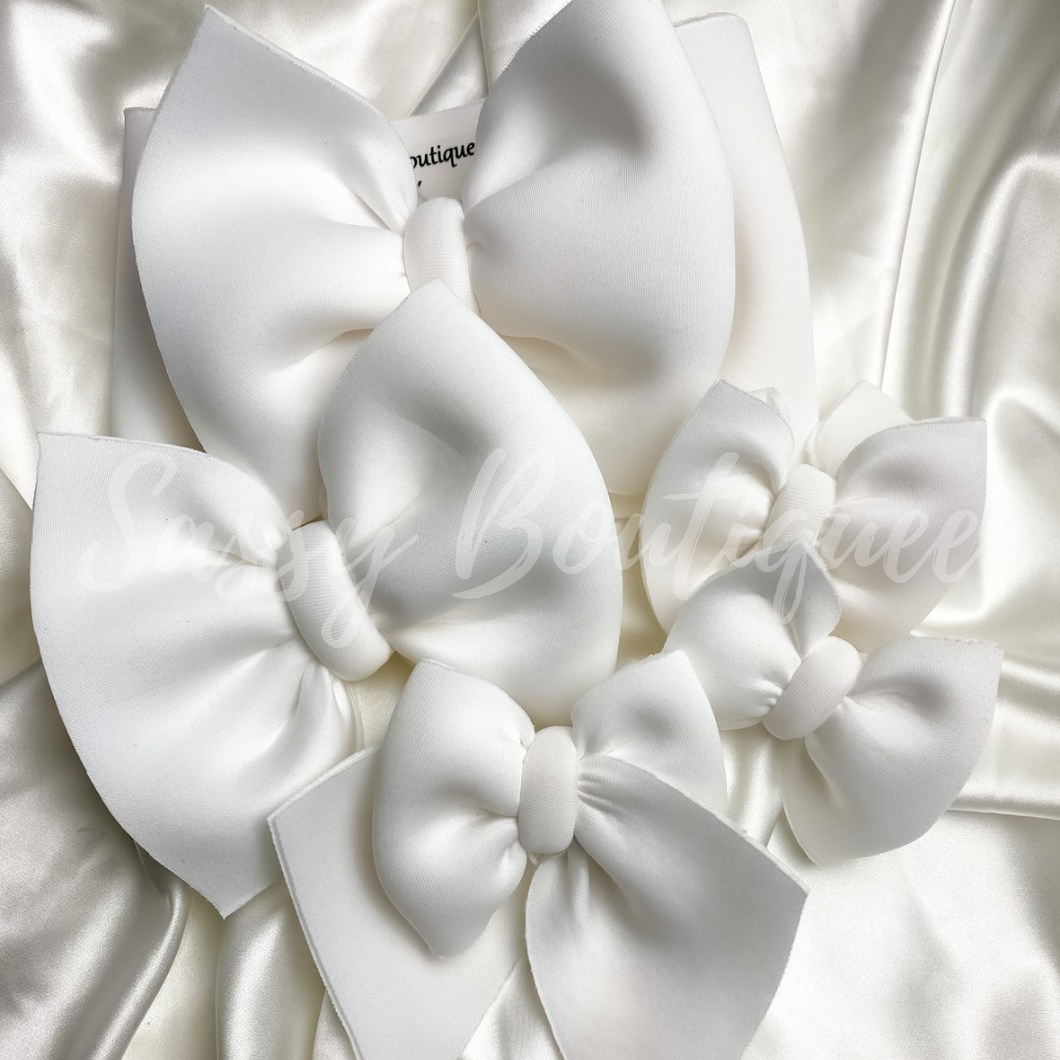 Marshmallow White Puff Bow